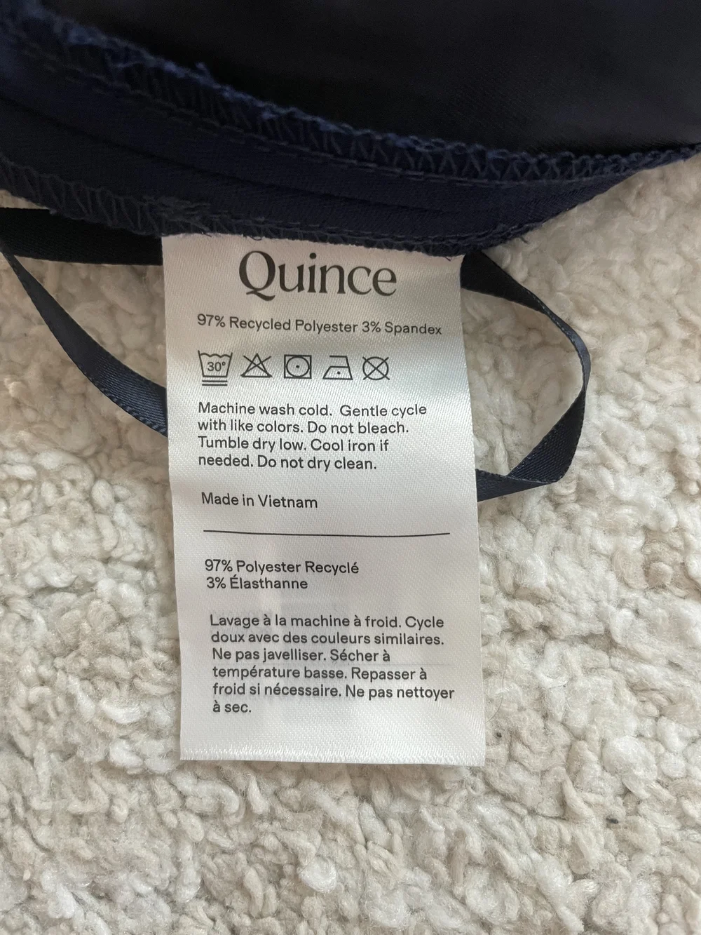 Quince NWT Navy Straight-Leg Tailored Trousers Size 10